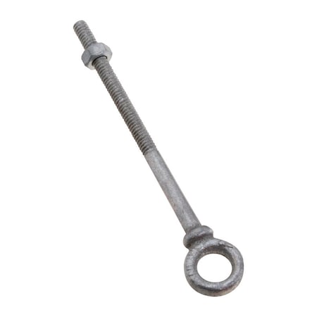 National Hardware Eye Bolt With Shoulder, 1/4", 4 in Shank, 1/2 in ID, Steel, Galvanized N245-084